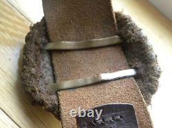 Native American Navajo XLG Leather Backed CONCHO BELT, Nickel Silver, 42 45