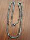 Native American Navajo Yh Sterling Silver Bench Beads Necklace