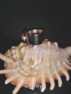 Native American Navajo Zuni Ring Sterling Silver Turquoise Multi color