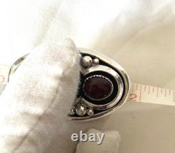 Native American Navajo artist W. Johnson's sterling turquoise ring sz. 6.75 24g