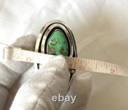 Native American Navajo artist W. Johnson's sterling turquoise ring sz. 6.75 24g
