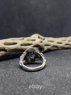 Native American Navajo black onyx Sterling Silver Ring Size 9.5