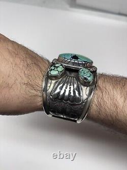 Native American Navajo cuff bracelet with top quality Hubei Turquoise