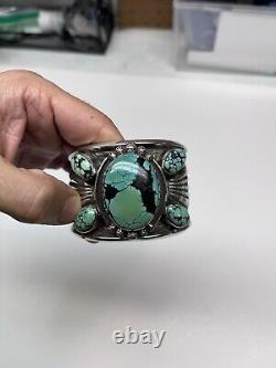 Native American Navajo cuff bracelet with top quality Hubei Turquoise