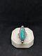 Native American Navajo Fox Turquoise Sterling Silver Ring Size 7.25 Signed