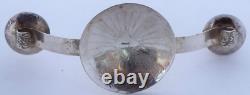 Native American, Navajo hand stamped sterling silver candelabra 3 candle holder