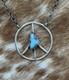 Native American Navajo Handmade Sterling Silver Turquoise Peace Hippie Necklace