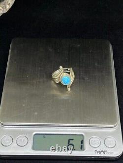 Native American Navajo kingman Turquoise Sterling Silver Ring Size 6