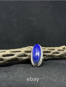 Native American Navajo lapis lazuli sterling silver ring size 9