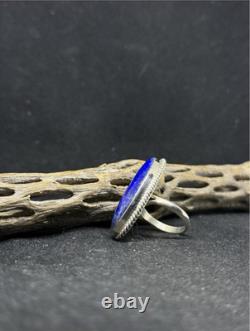 Native American Navajo lapis lazuli sterling silver ring size 9