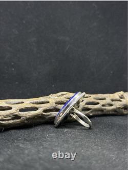 Native American Navajo lapis lazuli sterling silver ring size 9