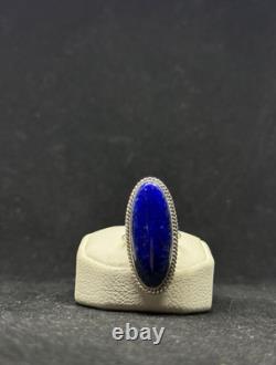Native American Navajo lapis lazuli sterling silver ring size 9