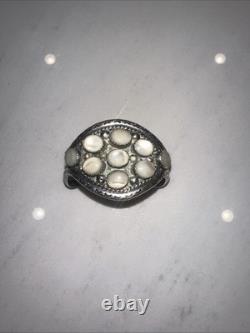 Native American Navajo or Zuni sterling silver mother of pearl cluster Bracelet