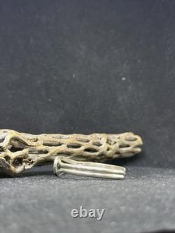 Native American Navajo plain sterling silver bear cuff bracelet