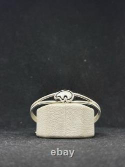 Native American Navajo plain sterling silver bear cuff bracelet