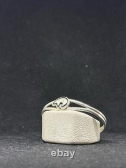 Native American Navajo plain sterling silver bear cuff bracelet