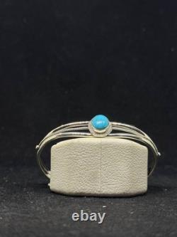 Native American Navajo sleeping beauty turquoise Sterling Silver cuff bracelet