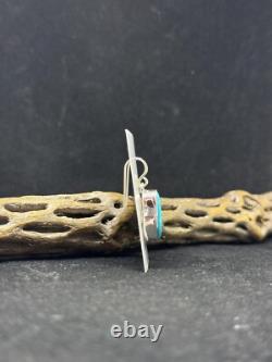 Native American Navajo sleeping beauty turquoise Sterling Silver dangle Earrings