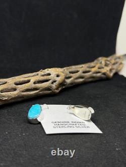 Native American Navajo sleeping beauty turquoise Sterling Silver dangle Earrings