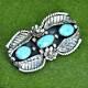 Native American Navajo Sterling Silver 925 Handmade Brooch With Turquoise