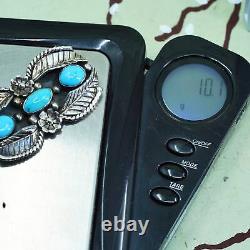 Native American Navajo sterling silver 925 handmade brooch with turquoise