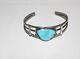 Native American Navajo Sterling Silver Blue Turquoise Cuff