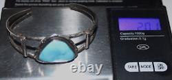 Native American Navajo sterling silver Blue Turquoise cuff