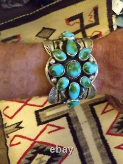 Native American Navajo sterling silver and turquoise bracelet