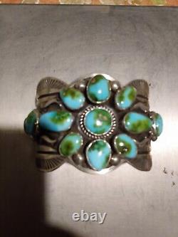 Native American Navajo sterling silver and turquoise bracelet