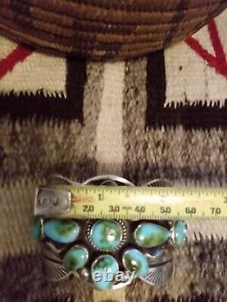 Native American Navajo sterling silver and turquoise bracelet