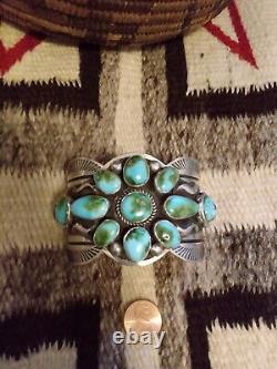 Native American Navajo sterling silver and turquoise bracelet