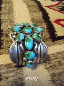 Native American Navajo sterling silver and turquoise bracelet