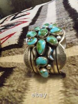 Native American Navajo sterling silver and turquoise bracelet