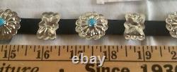 Native American Navajo turquoise silver concho belt, petite conchos, mint