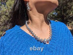 Native American Necklace and Earrings Set Navajo Pearls Handmade Sterling Silver