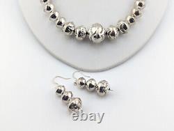 Native American Necklace and Earrings Set Navajo Pearls Handmade Sterling Silver