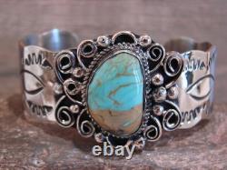 Native American Nickel Silver & Turquoise Bracelet by Cleveland