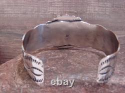 Native American Nickel Silver & Turquoise Bracelet by Cleveland