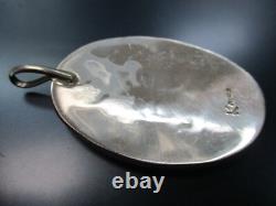 Native American Oval Pendant with HORSE Sterling Silver signed