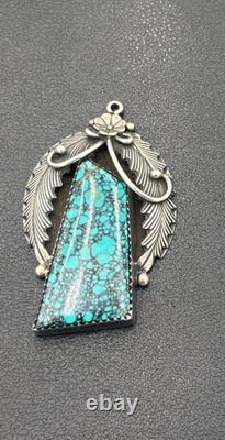 Native American Peterson Johnson Navajo Sterling Silver Turquoise Pendant