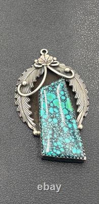 Native American Peterson Johnson Navajo Sterling Silver Turquoise Pendant