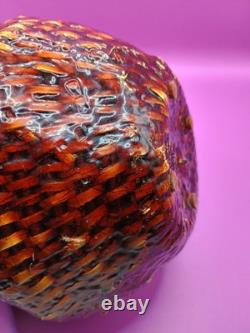 Native American Pitch Basket withHorse Hair Handles Navajo Museum Nice