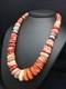 Native American Red Spiny Oyster Navajo Sterling Silver Necklace 20 04026