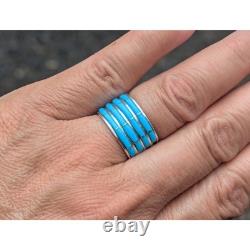 Native American Ring Handmade Signed Navajo Jewelry sz 6.75 Sterling Silver