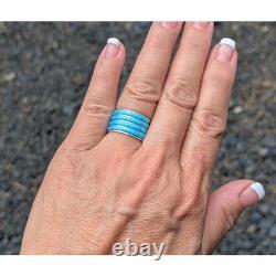 Native American Ring Handmade Signed Navajo Jewelry sz 6.75 Sterling Silver