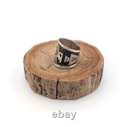 Native American Ring Jewelry Thunderbird Handmade Signed Navajo Jewelry sz 6.75