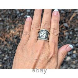 Native American Ring Jewelry Thunderbird Handmade Signed Navajo Jewelry sz 6.75