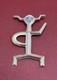 Native American Sand Cast Silver Navajo Yei 2.5 Brooch