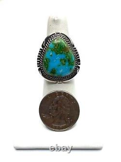 Native American Sterling Navajo Handmade Sonoran Rose Turquoise Ring Size 7
