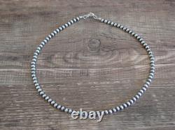 Native American Sterling Silver 4mm Navajo Pearl 14 Necklace Mariano Native American Sterling Silver 4mm Navajo Pearl 14 Necklace Mariano